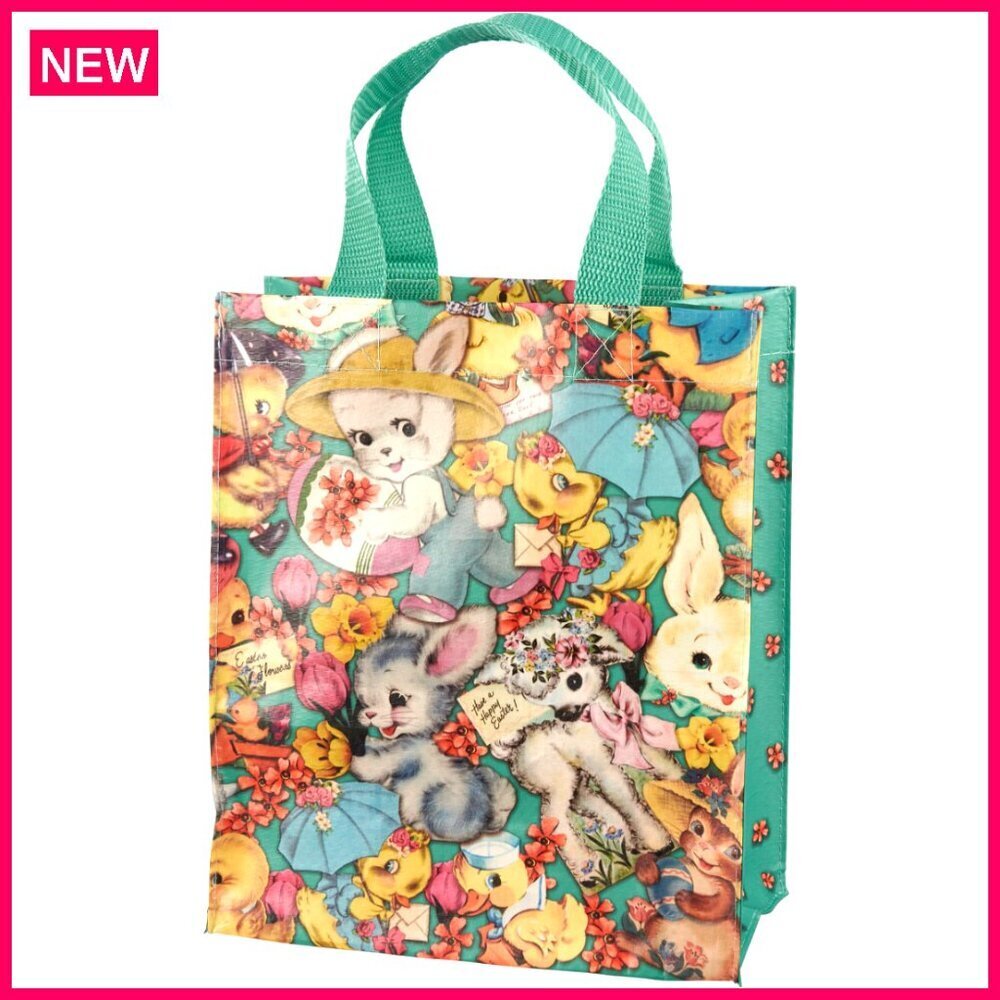 Vintage Easter Tote Bag, Reusable Grocery Bag, Double-Sided Design